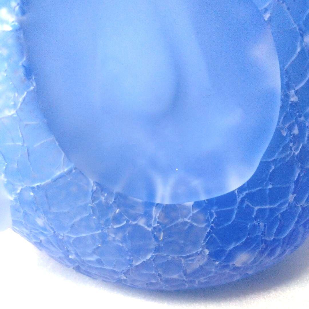 岩田ガラス優しい青銀箔工房作家1点もの花器アート