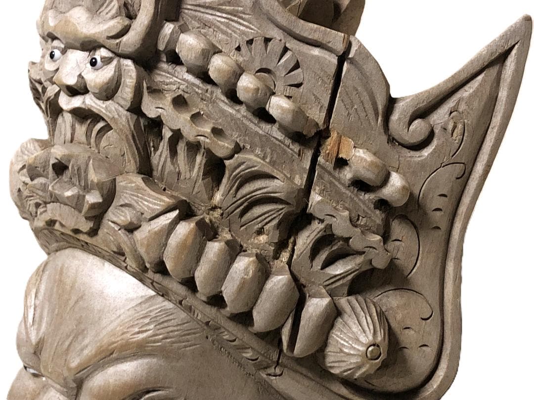 木彫面関羽 】 古玩骨董 27cm