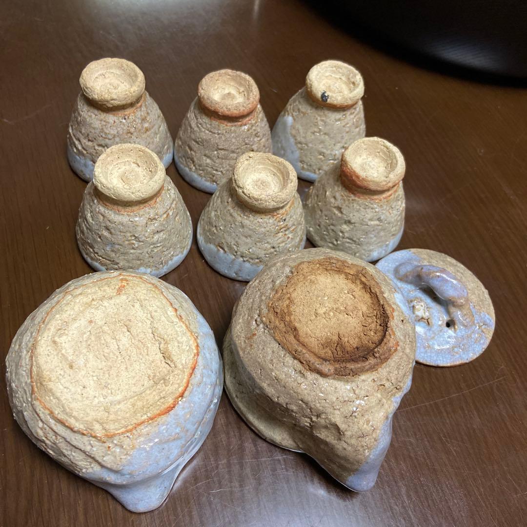 期間限定お値引き‼️烏城彫　茶櫃(ちゃびつ) 梅とザクロ　萩焼セット付き