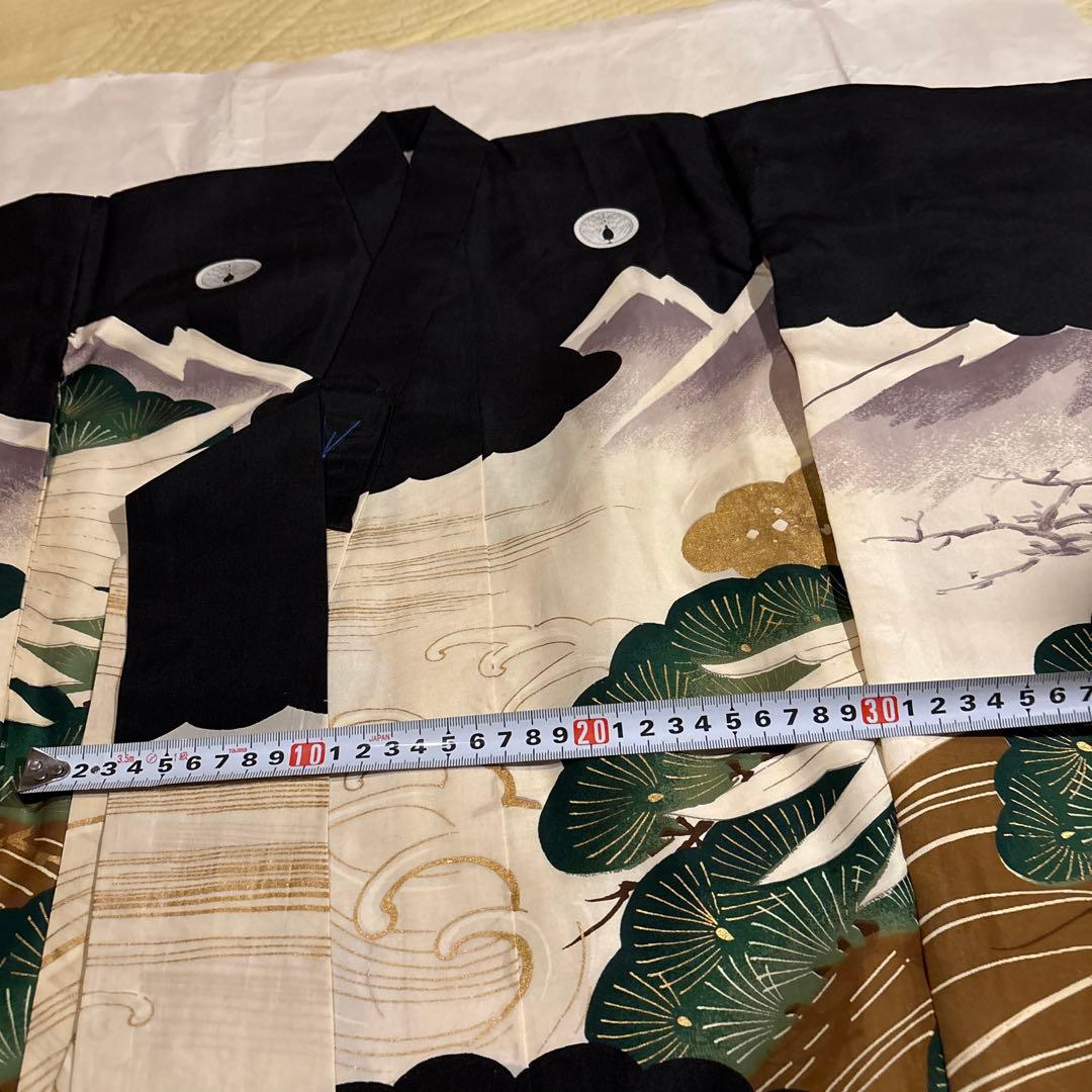 骨董品 ヴィンテージ 50年前 男の子 七五三 お宮参 伝統的な鶴デザインの着物