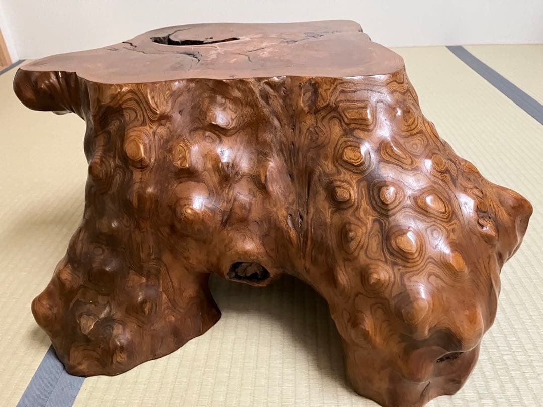 座卓、テーブル、木根花台、大型飾り台、切り株、無垢材、盆栽台、玄関