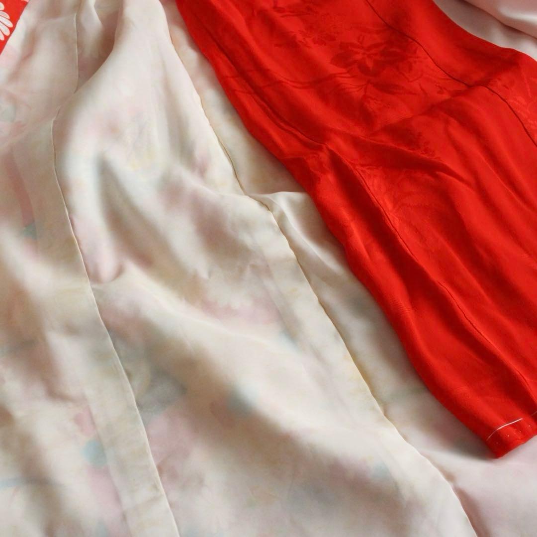 七五三 3歳 女の子 子供 アンティーク 鶴 着物 被布 セット