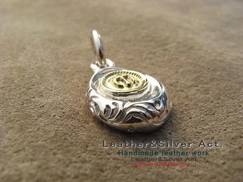 イーグル ペンダントトップ シルバー925 ゴールド（k18）イーグル手彫り