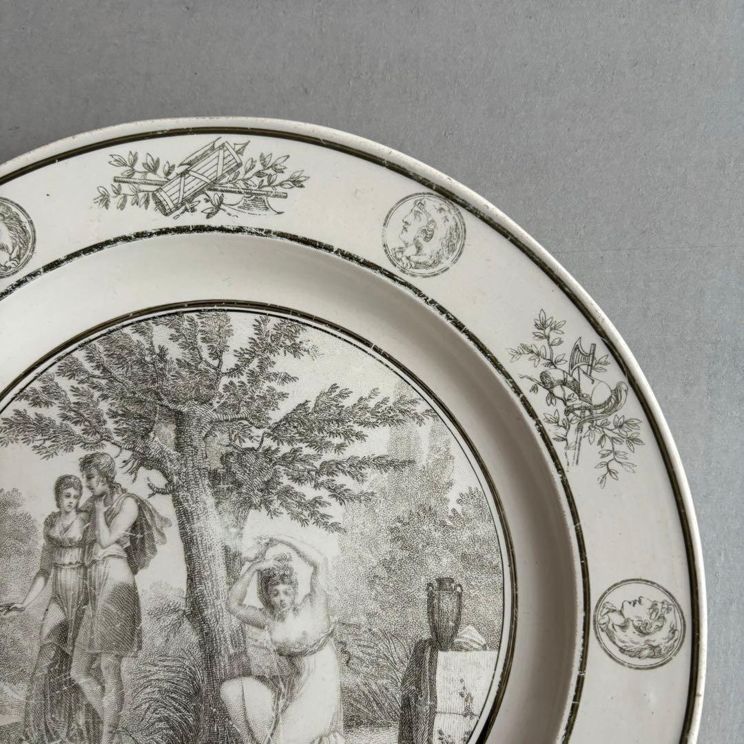 専用❣️希少 フランスアンティーク クレイユ窯 グリザイユプレート