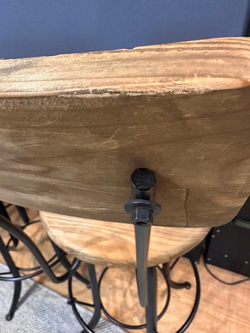 インダストリアルスタイル バースツール 4脚セット　カウンターチェアー