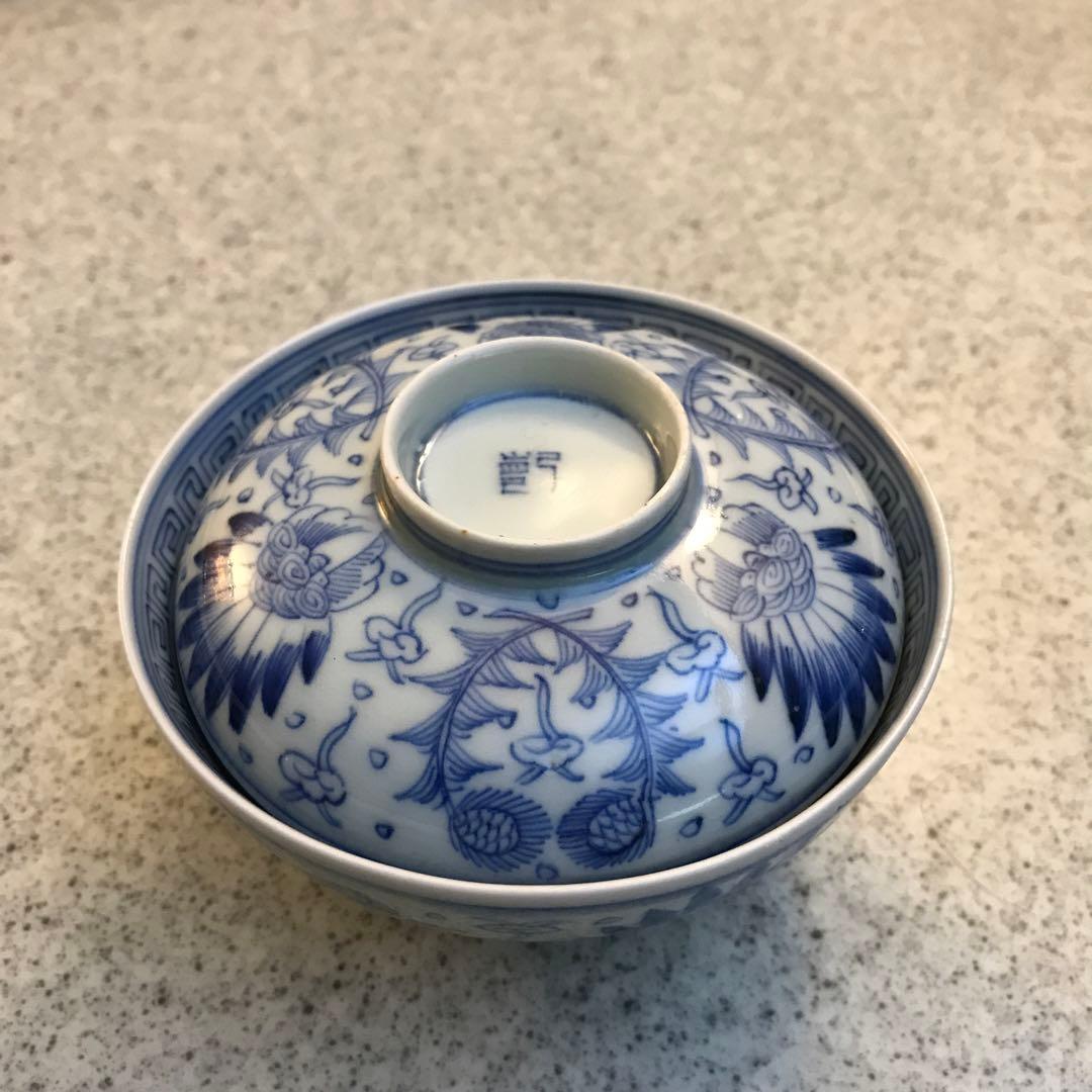 本物古伊万里 御飯茶碗蓋付き骨董美品4客揃い 江戸中期 本物