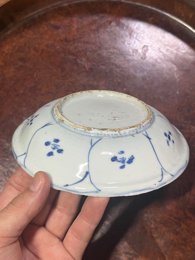 古染付 水鳥 民藝 民芸 虫喰い 芙蓉手 古伊万里 染付 膾