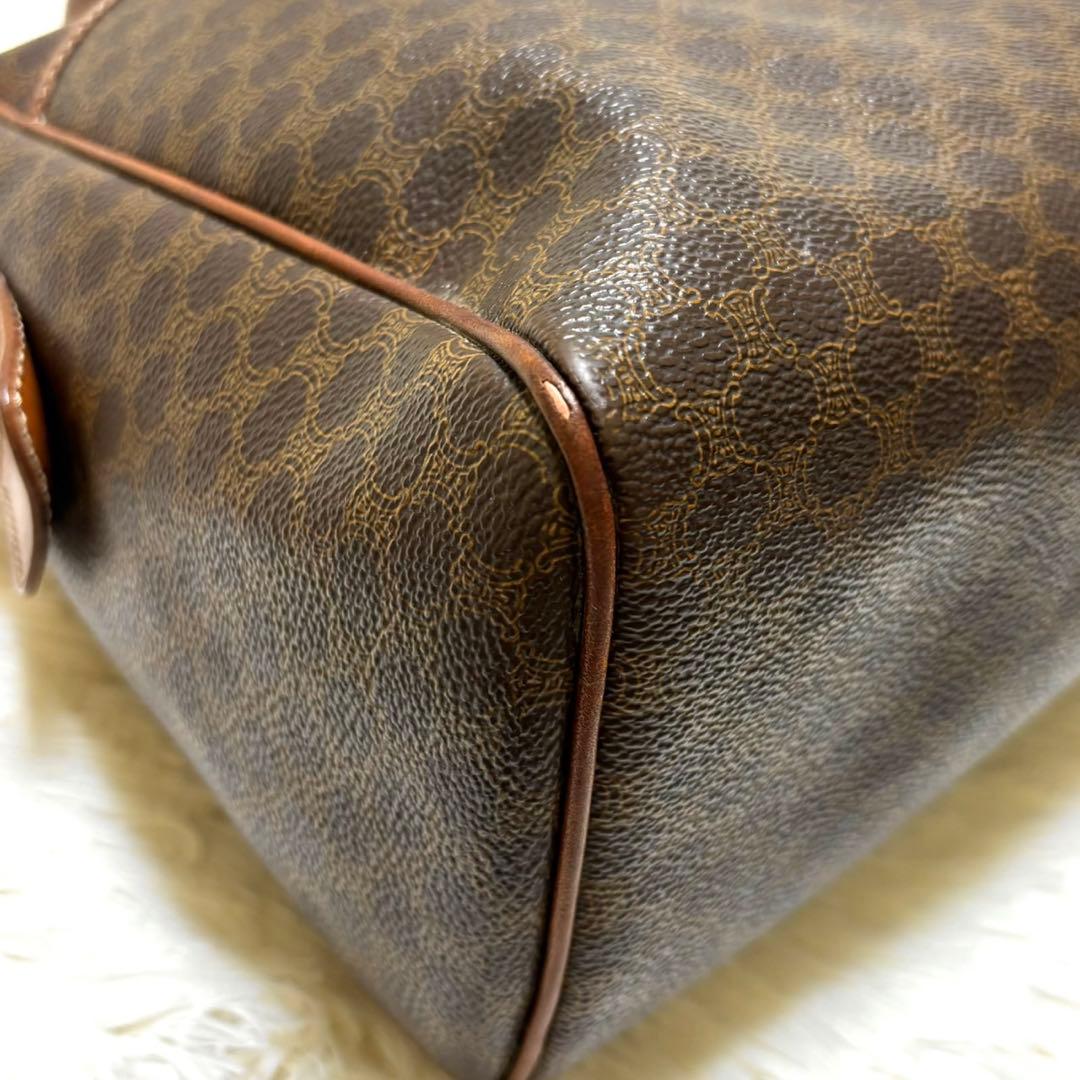 【美品】セリーヌ　ハンドバッグ　ミニボストン　PVC レザー　マカダム　ロゴ金具