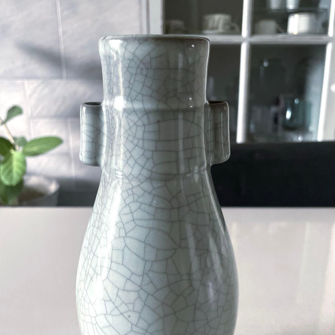 極美品】中国古玩 花瓶 哥窯 青磁 骨董 古玩 古美術 高22.5c m - メルカリ