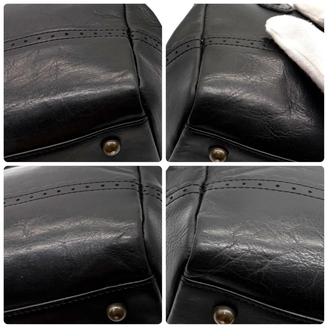 ANA SUI アナスイ がま口 ハンドバッグ レザー ブラック 蝶々