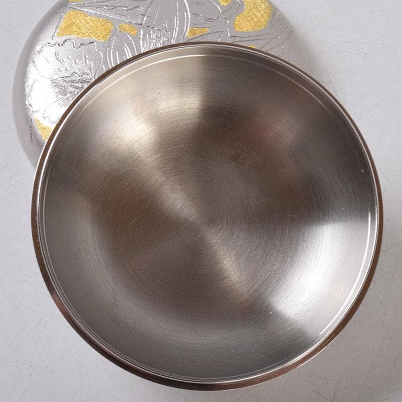 茶道具 帖佐美行作 銅地金銀鍍金 彫金香合 春蘭想 共箱 C 8579 - メルカリ