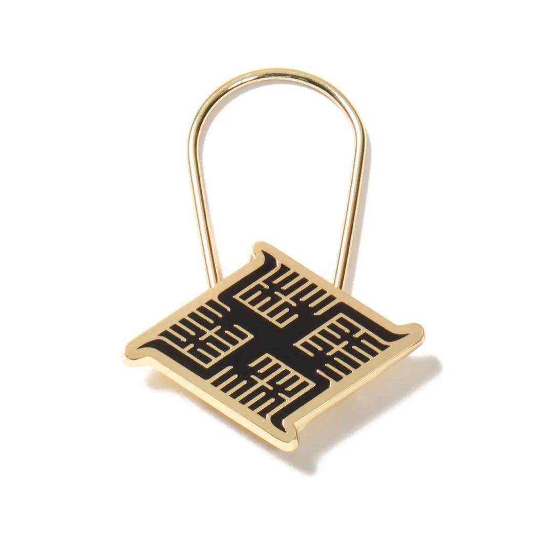 麻 LOGO KEY HOLDER GLITTER 舐達麻 BUDSPOOL 家紋 KEY HOLDER - BLACK