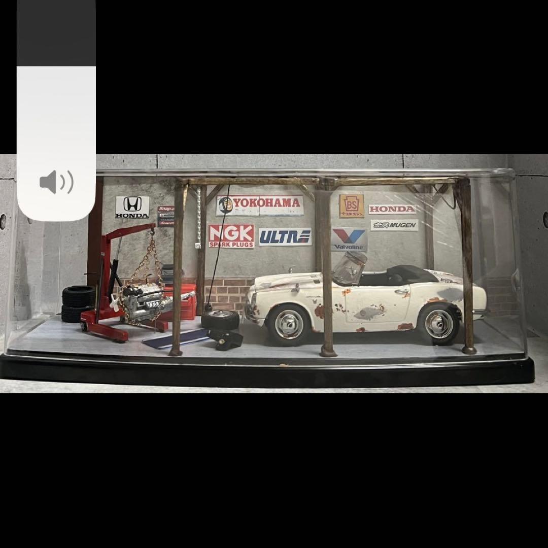 タミヤ 1/20 ホンダ S800 ガレージ風 車庫 ジオラマ ケース付