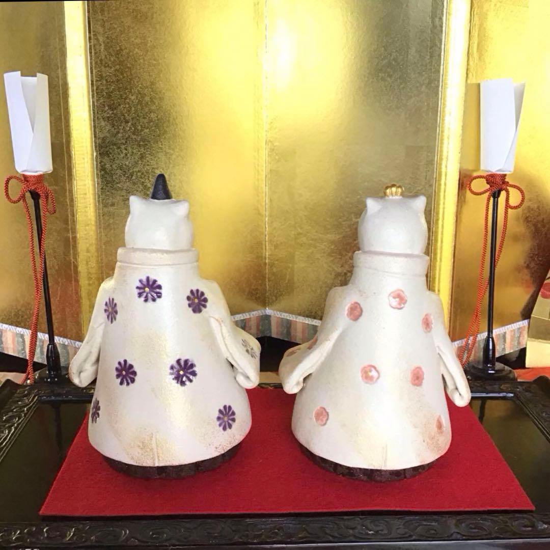 猫のお雛様　ねこ陶雛【大】立ち雛　♡m(=✧ω✧=)m♡