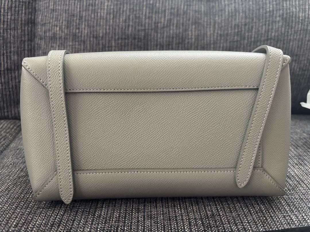 【極美品】【値下げ】CELINE ベルトバッグ　グレー/水色保存袋付き