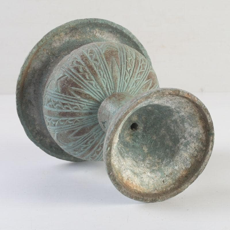 中国　古銅青銅　花草文　香炉　N　9810