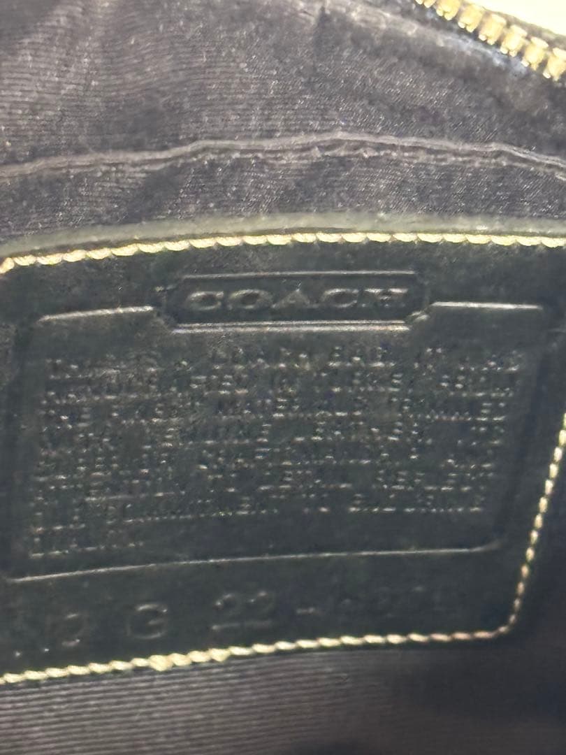 コーチ 黒 ハンドバッグ キャンバス/レザー　G22-6094