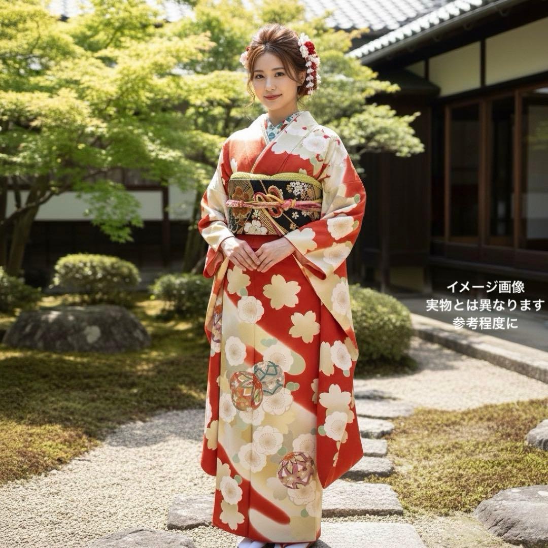 美品 振袖フルセット トールサイズ 160〜170cm 梅・桜・毱・古典柄 裄