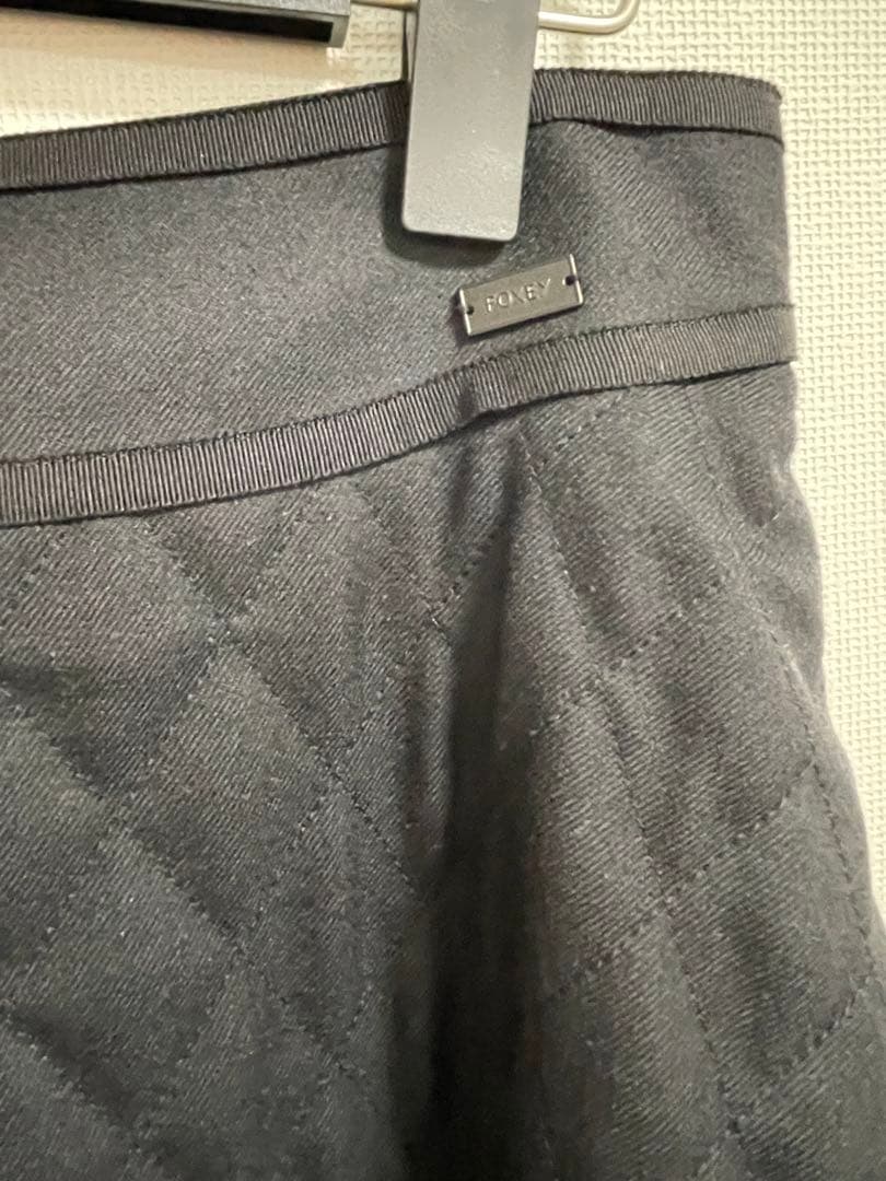 フォクシー キルティングスカート 43043 クロス リリー ブラック