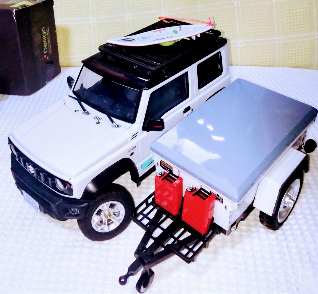 c*a様 スズキ ジムニー 1/16 ラジコン ホワイト 専用トレーラー付き