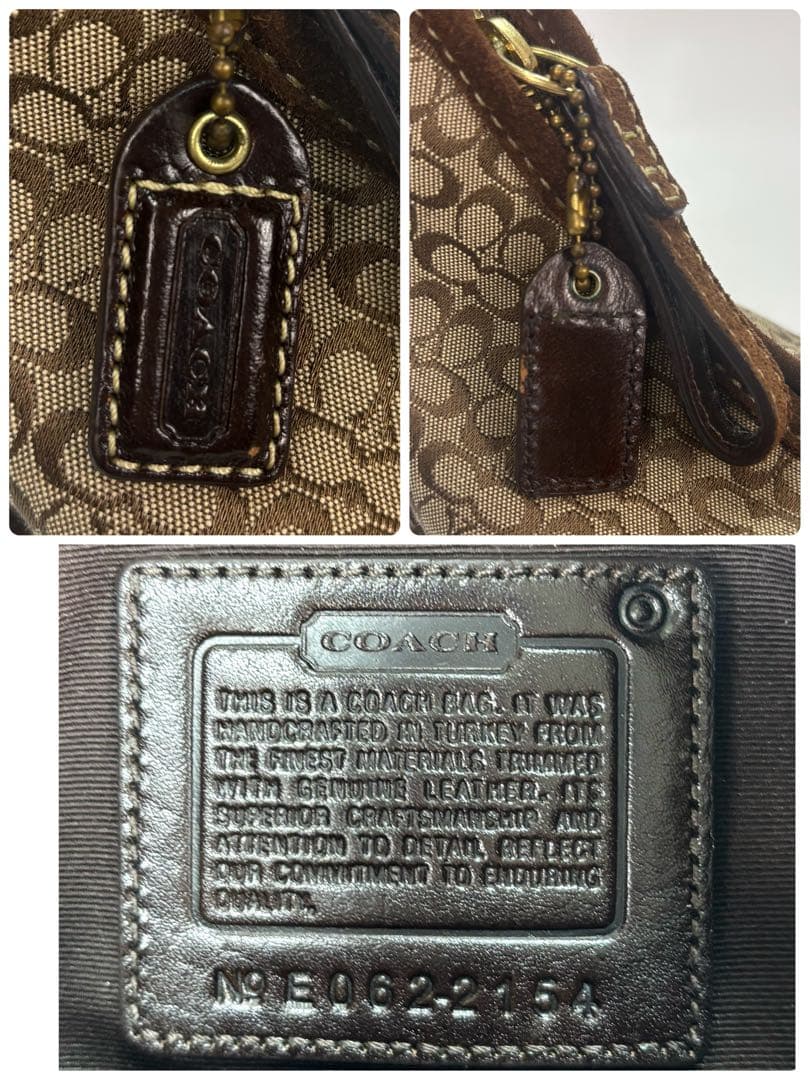 COACH シグネチャー ワンショルダー キャンバス レザー スエード 2154