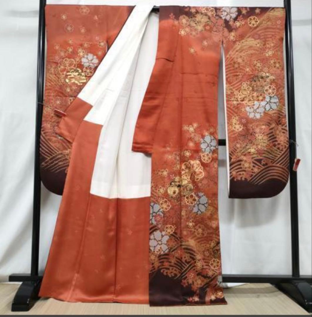 振袖 フルセット6点サイズM〜L駒刺繍 鴛鴦花文 暈し