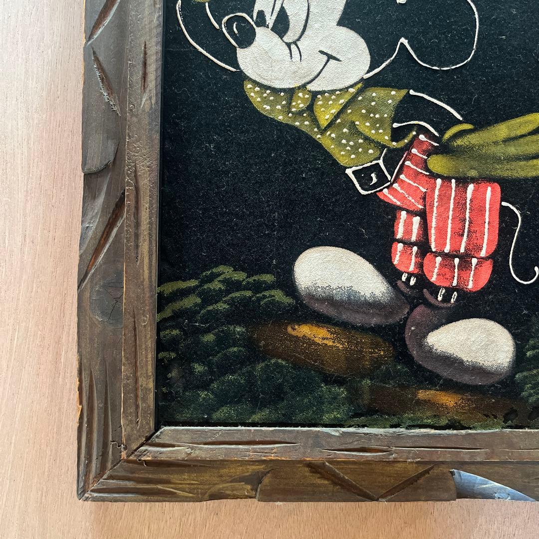 希少 ミッキーマウス 木製フレームアート ビンテージ ミッキーマウス