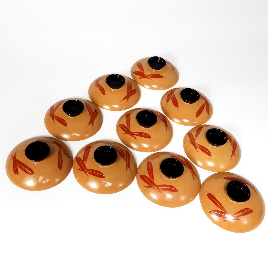 輪島塗 笹蒔絵 吸物椀 汁椀 御椀 10客 天然木 漆塗り 漆芸 漆器