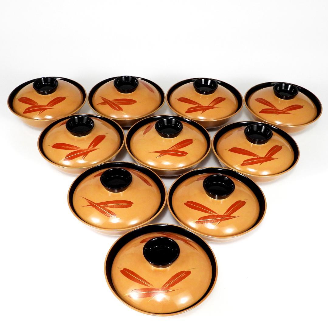 輪島塗 笹蒔絵 吸物椀 汁椀 御椀 10客 天然木 漆塗り 漆芸 漆器