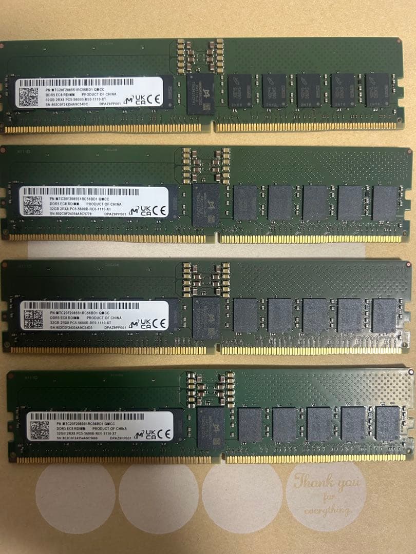 ヤマザキ様専用 DDR5 メモリ32GB 4枚セット ddr5 メモリ 4枚」の人気