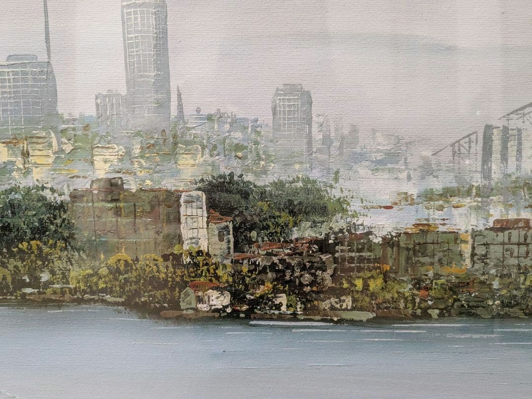 シドニー購入品 風景画 油彩画 37年前 バーバーブリッジ