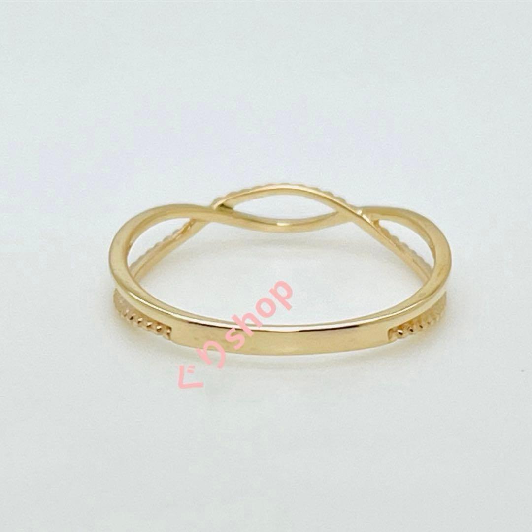 NOIR DE POUPEE K10 シンプル クロスライン レイヤードリング