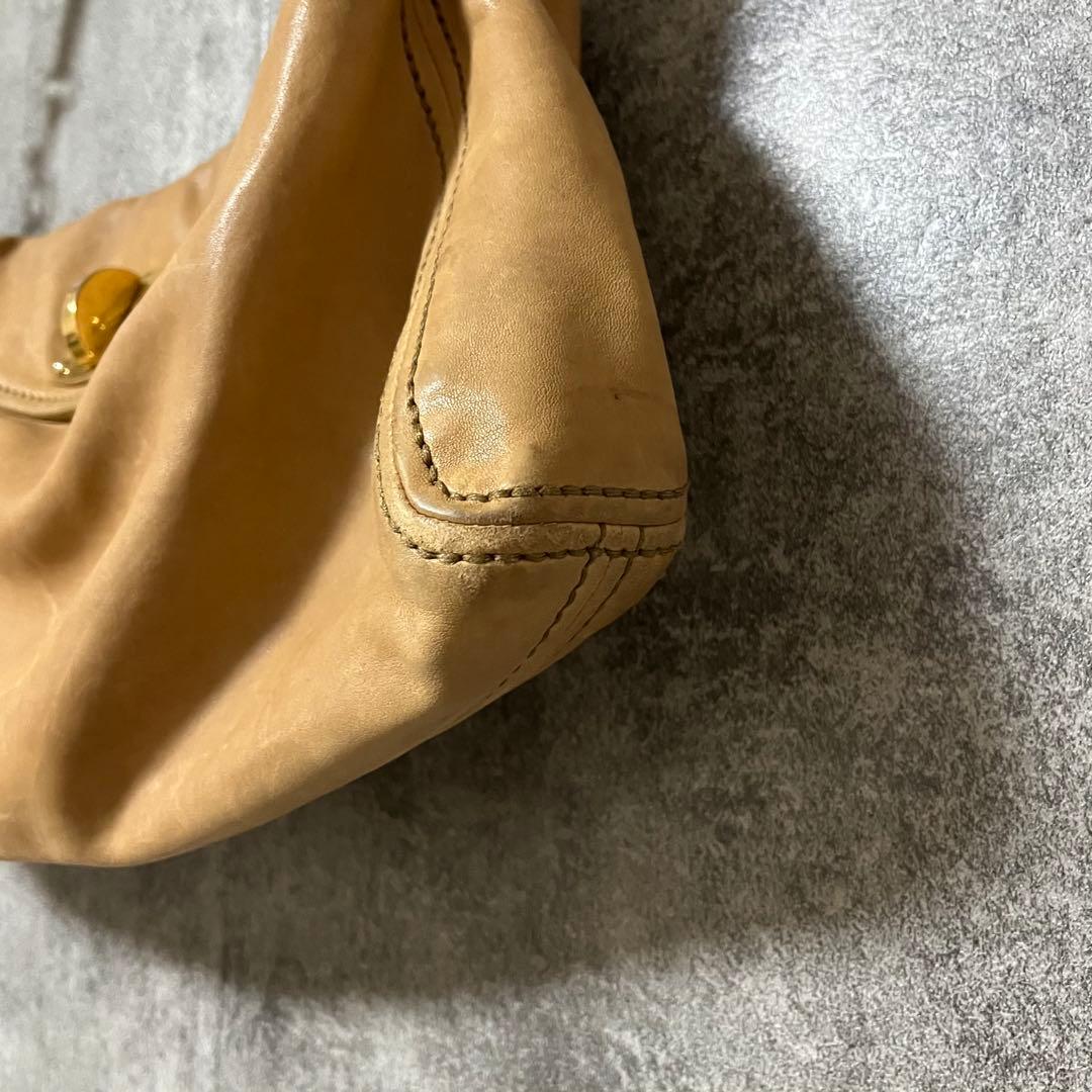 ミュウミュウ miu miu レザー ブラウン ゴールドロゴ ショルダーバッグ