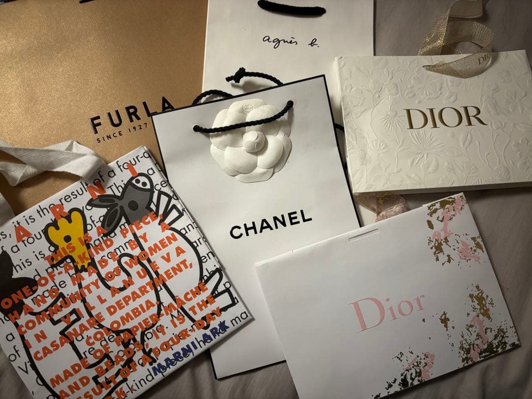 ハイブランド6紙袋 Dior CHANEL MARNI FURLA agnesb - メルカリ