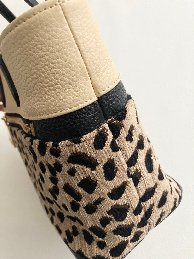 未使用 WAKO 銀座和光 ハンドバッグ アニマル柄 ファー レザー シボ革