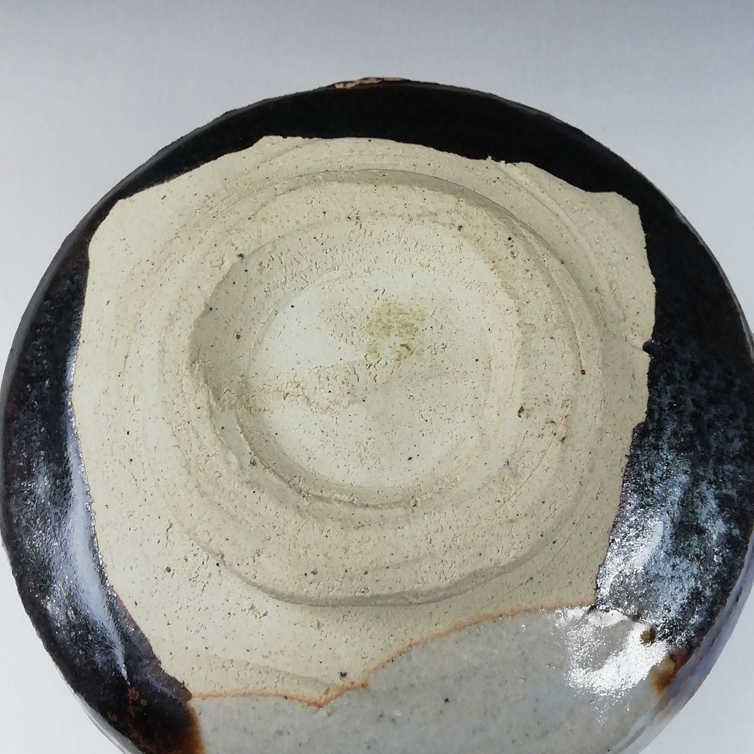 T574 茶碗 『黒織部 茶碗』『白倉窯 伊村彰介』 共箱 抹茶碗 茶道具