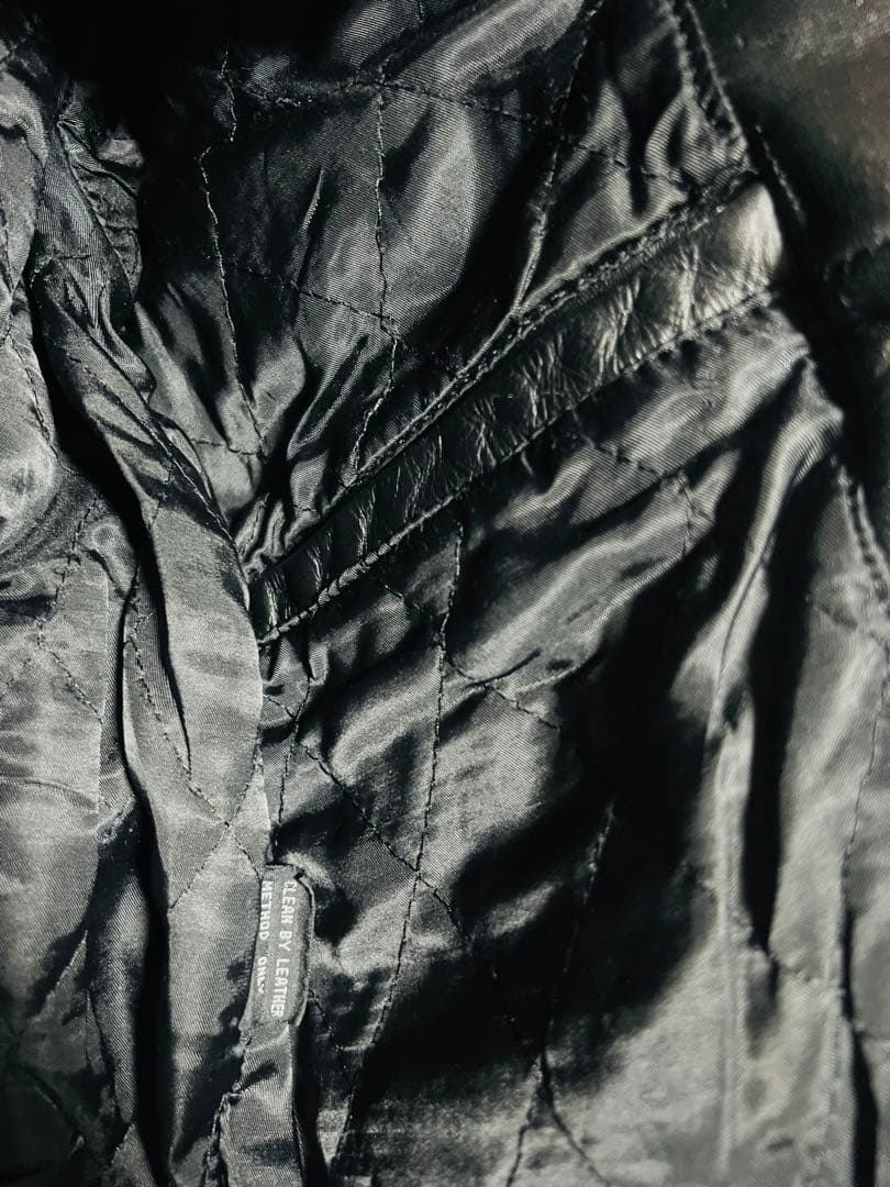 超光沢/豪華版 ライダース シングル アメリカ バイク 36 黒 USA製