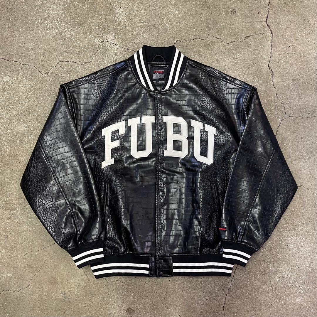 FUBU フブ オールレザー スタジャン クロコダイル PUレザー XL