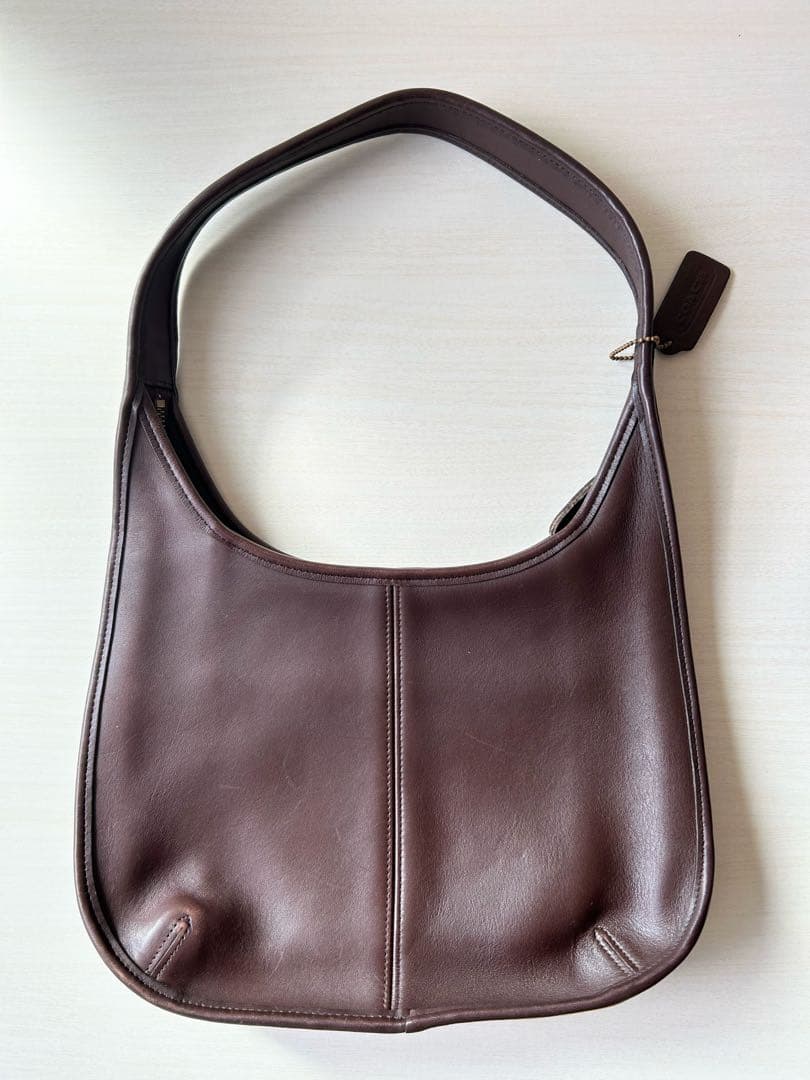 OLD COACH ダークブラウン レザー ショルダーバッグ 焦茶