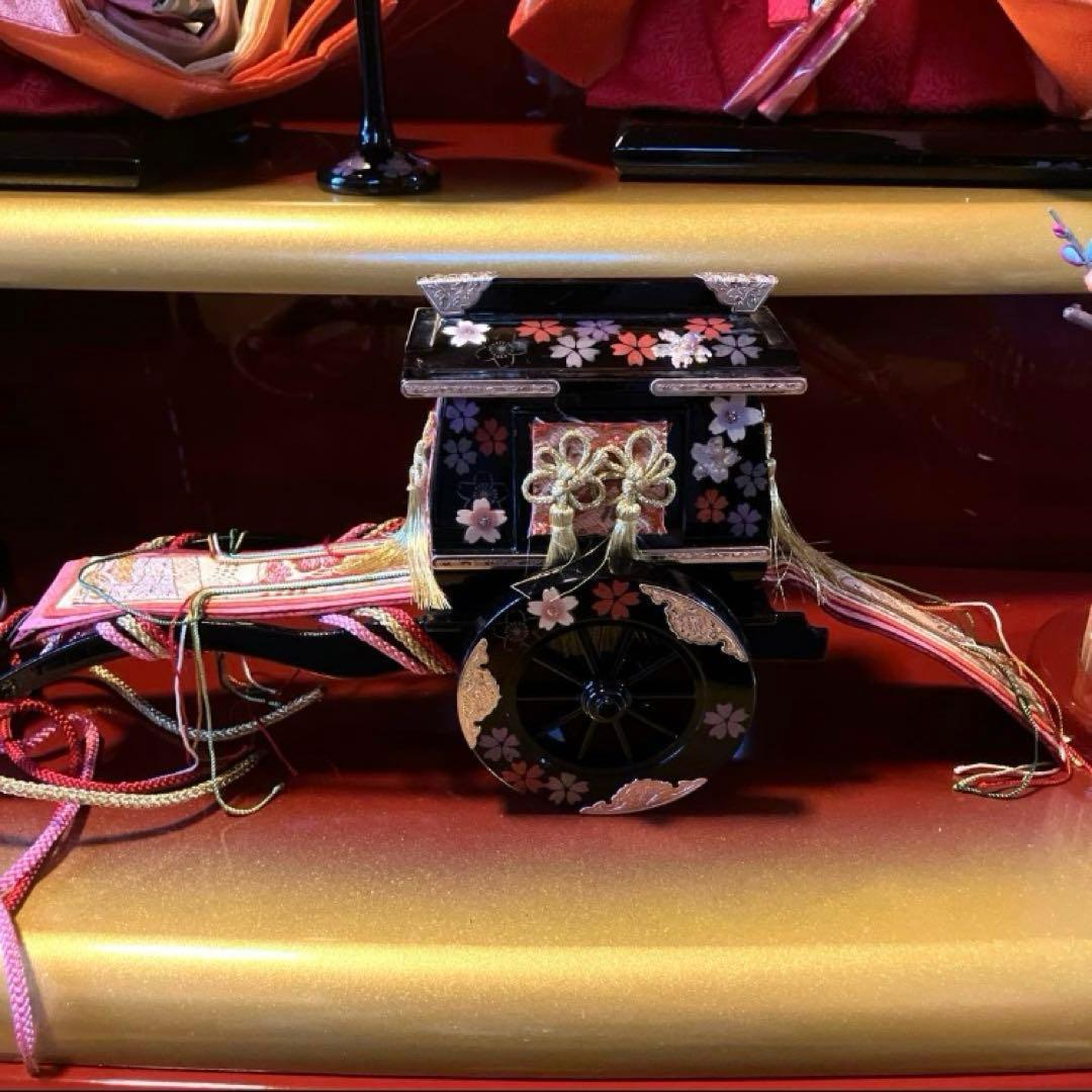 御京雛③平安春峰作　雛人形　三段飾り　お雛様　京都西陣織り　ひな人形3段　桜刺繍