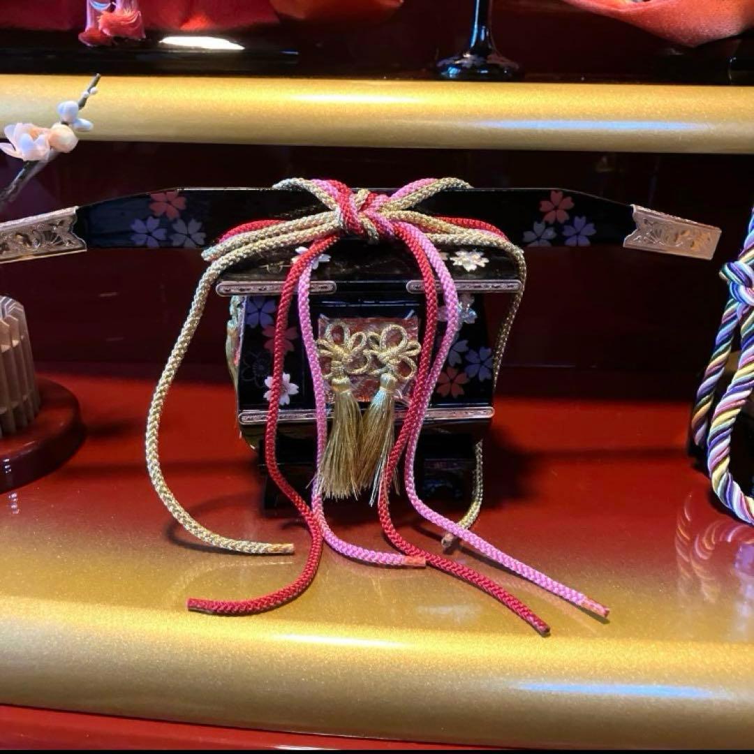 御京雛③平安春峰作　雛人形　三段飾り　お雛様　京都西陣織り　ひな人形3段　桜刺繍