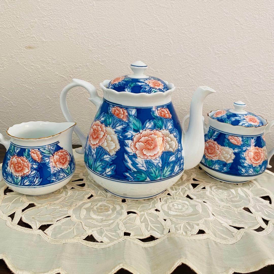 ヴィンテージ 喫茶店 有田焼 西山窯 ティーポット シュガーポット