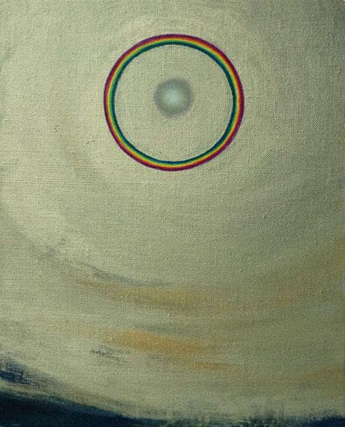 油絵 菅家令子 絵 絵画インテリア額付(黒)F3-G92023 風景祈り希望奇跡