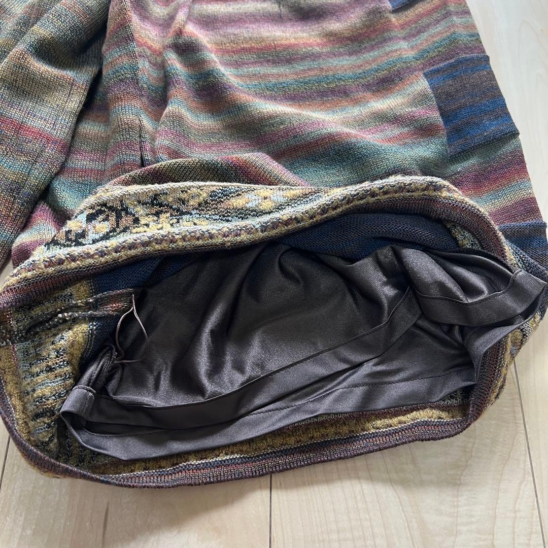 美品♡M&KYOKO ボーダーニットワイドパンツ M-Lサイズ