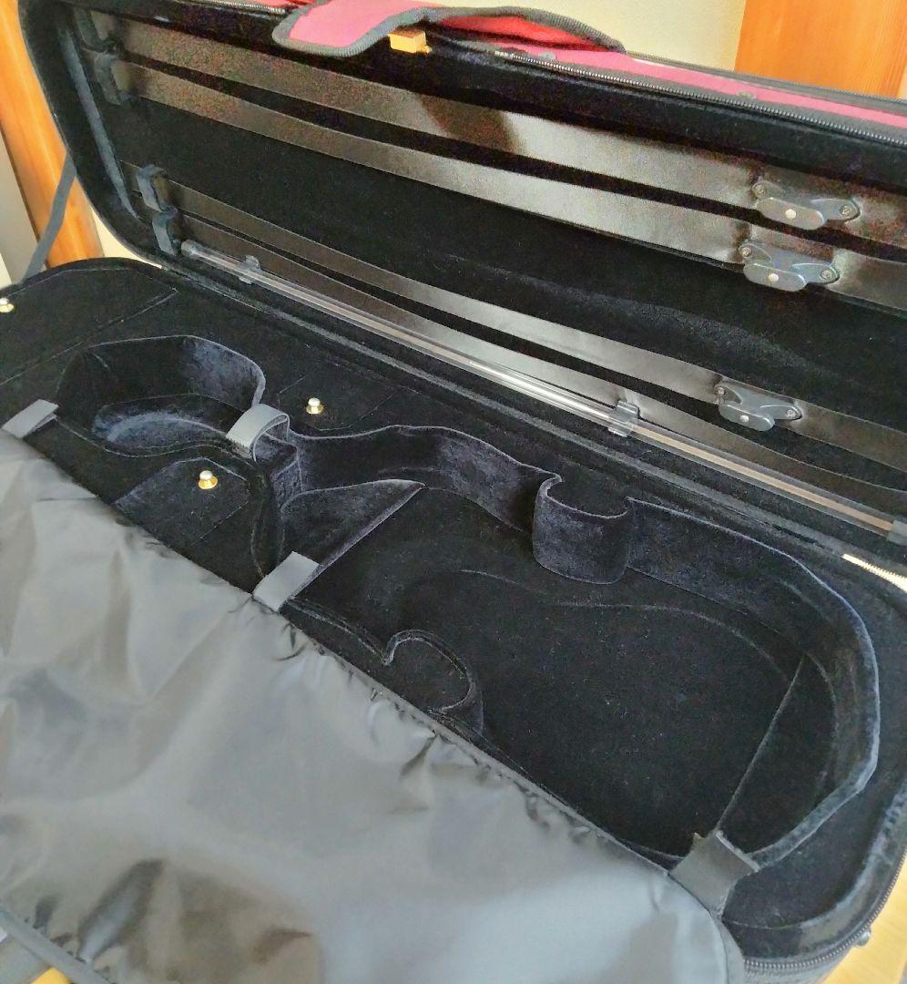 スーパーライト 4/4バイオリンケース 四角赤 バーガンディ