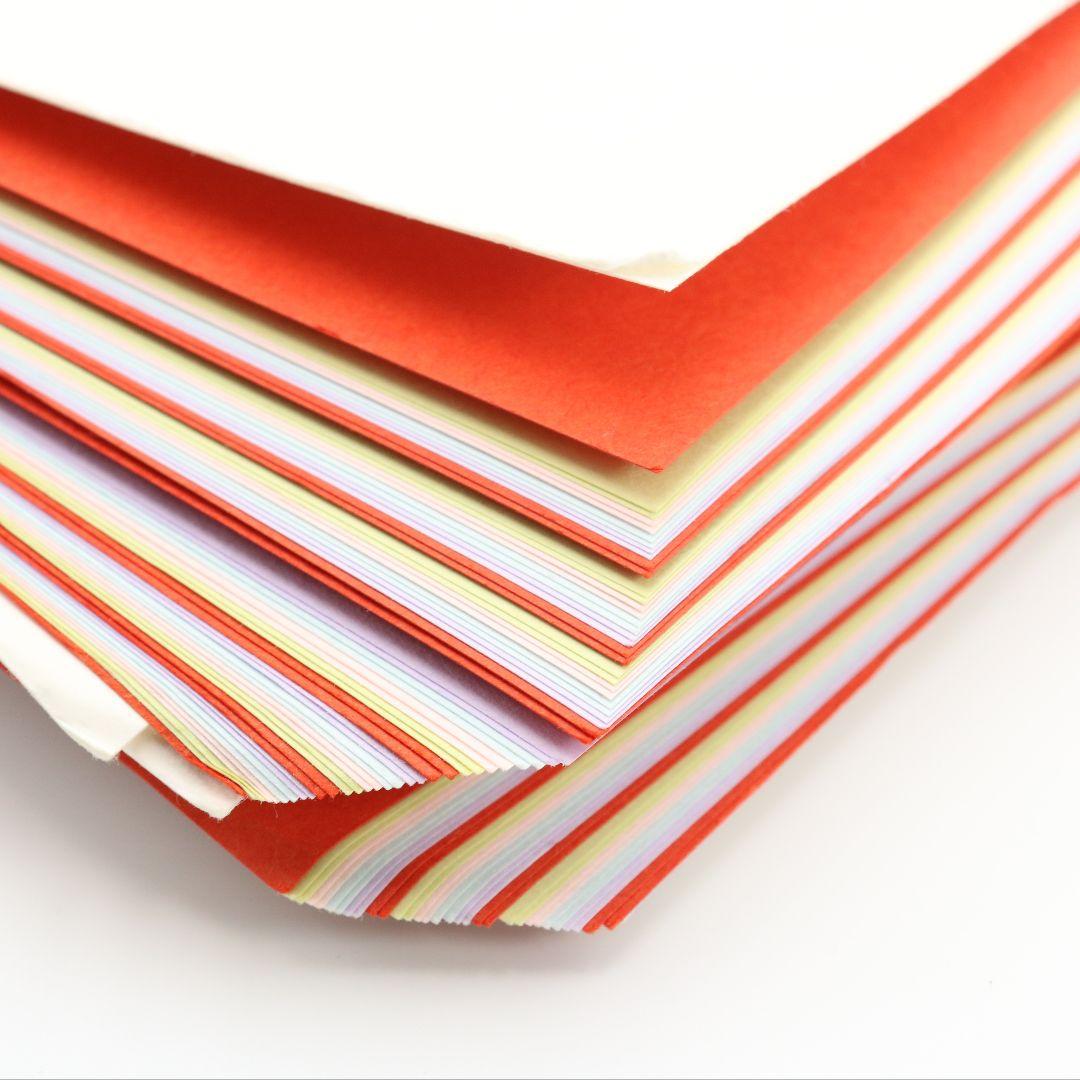 山崎吉左衛門作 檀紙五色 紙釜敷 共箱 茶道具 C180 1F18