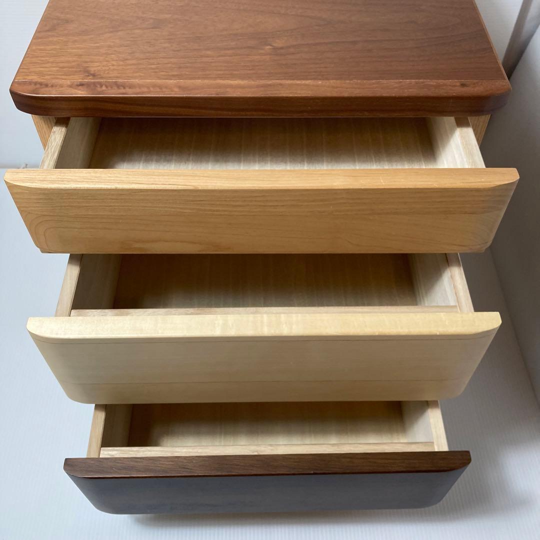 美品！即日発送 マルヨシ民芸家具 3段チェスト サイドテーブル