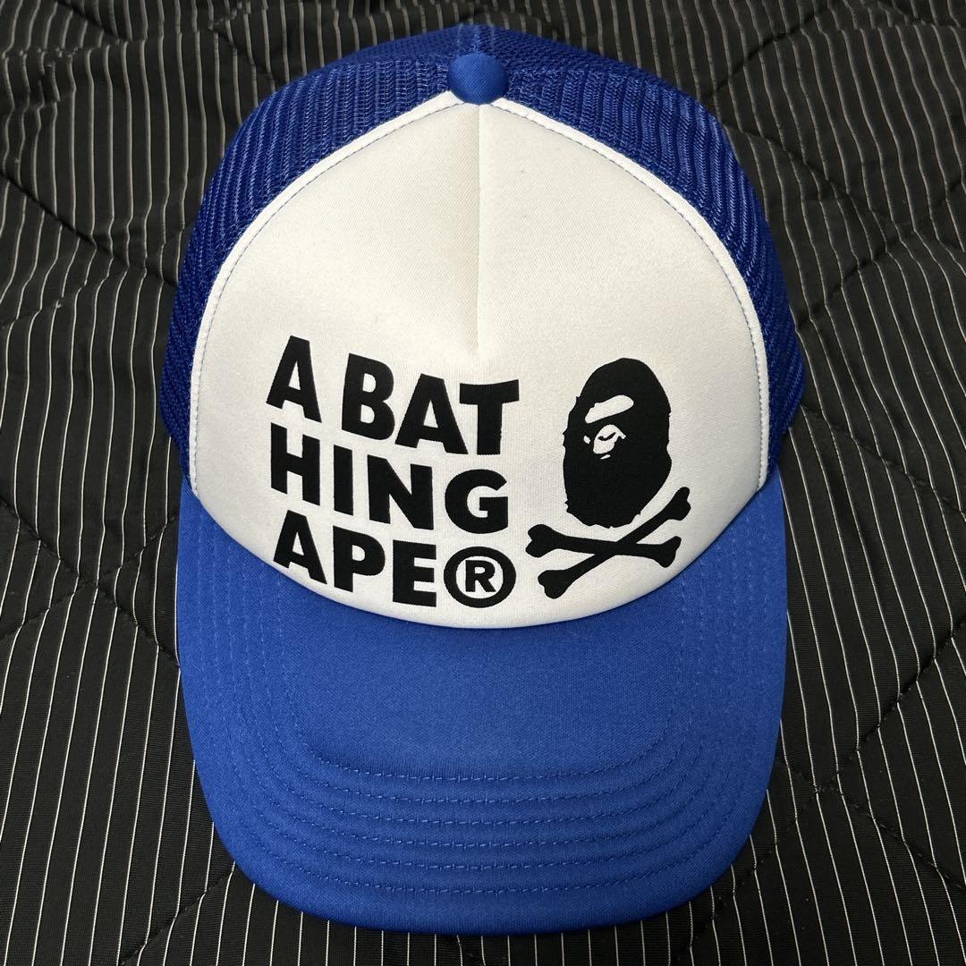 A・BATHING APE アベイシングエイプ メッシュ キャップ ブルー A