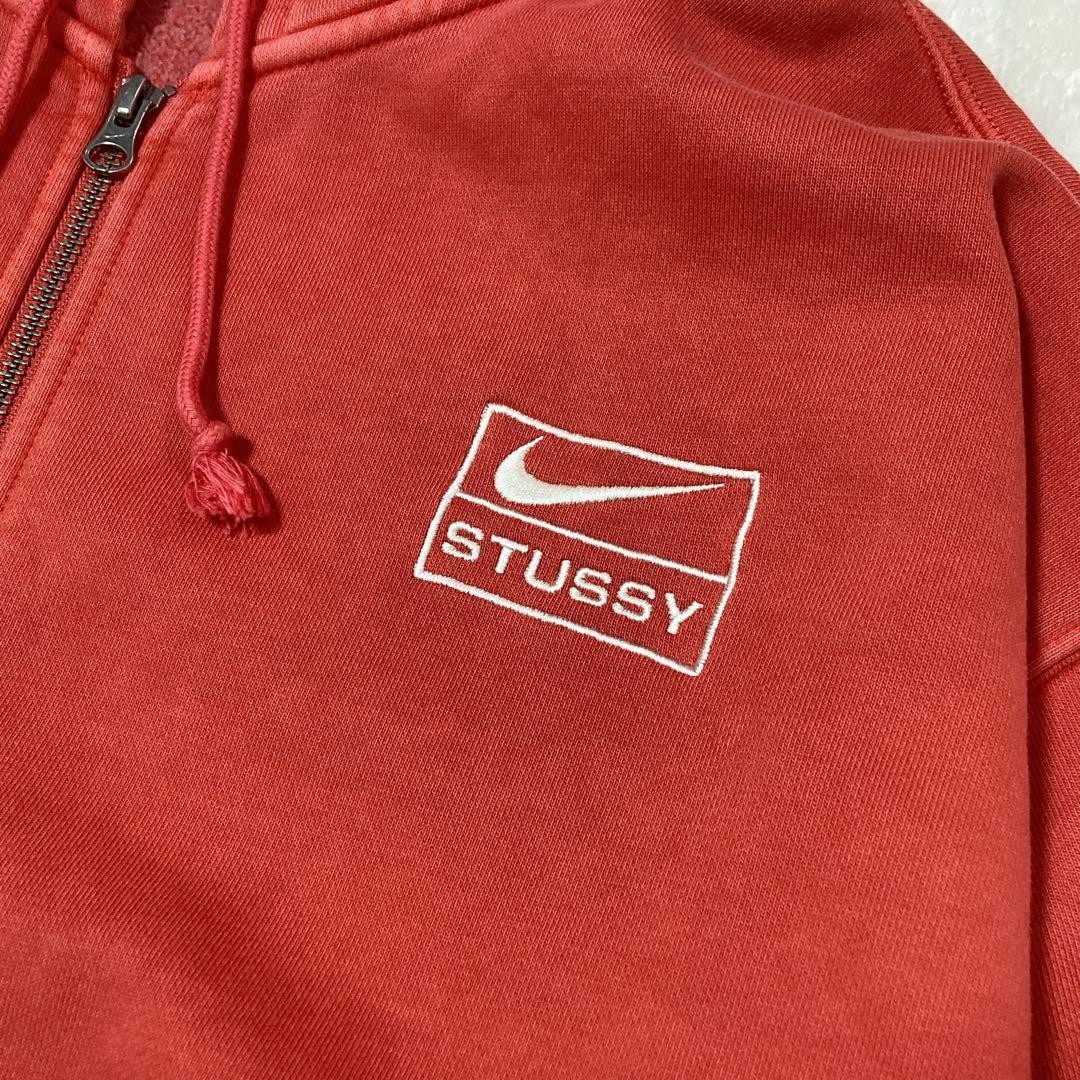 【美品】完売品 Nike x Stussy フルジップ フーディ レッド M