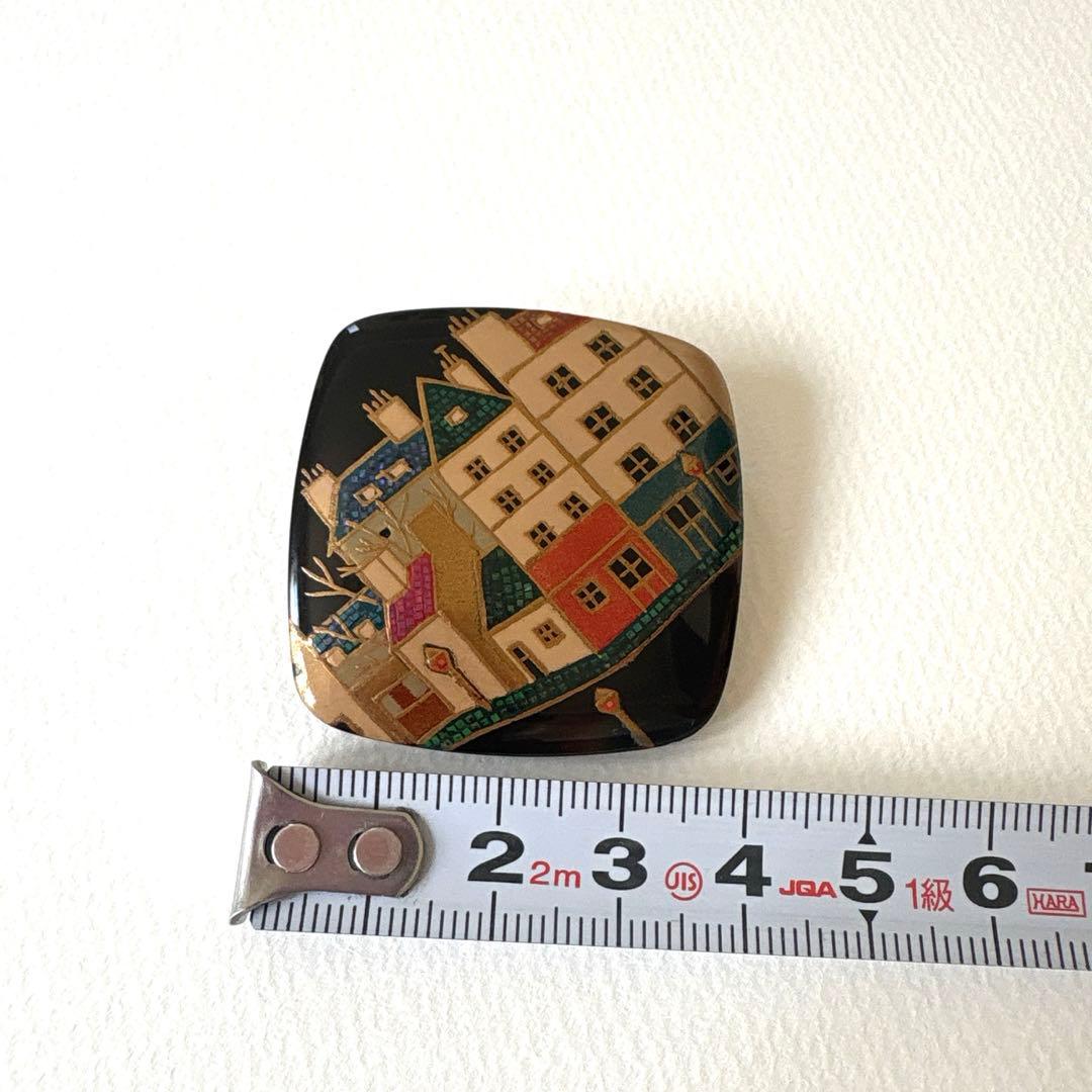 本鼈甲　螺鈿蒔絵　川光作　ブローチ& トップ　 vintage 螺鈿工芸　伝統